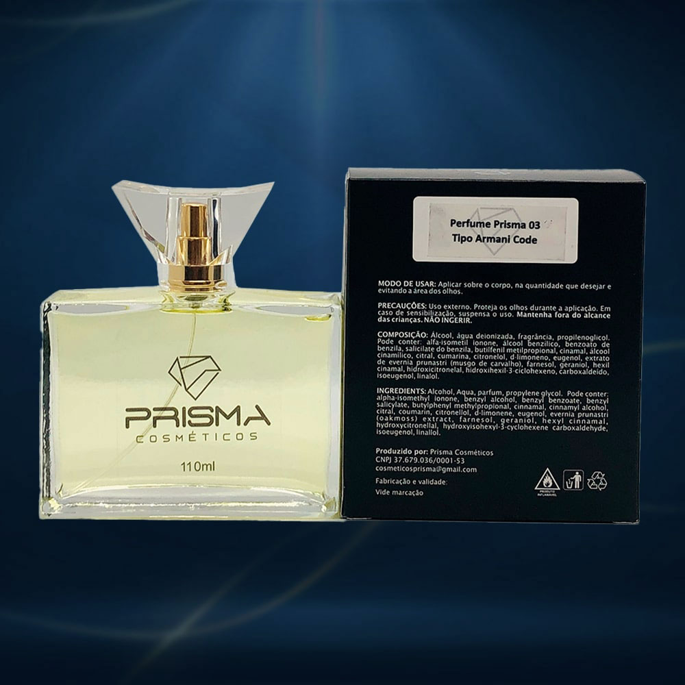 Perfume Prisma 03 Inspired by Armani Code - Cosméticos Prisma